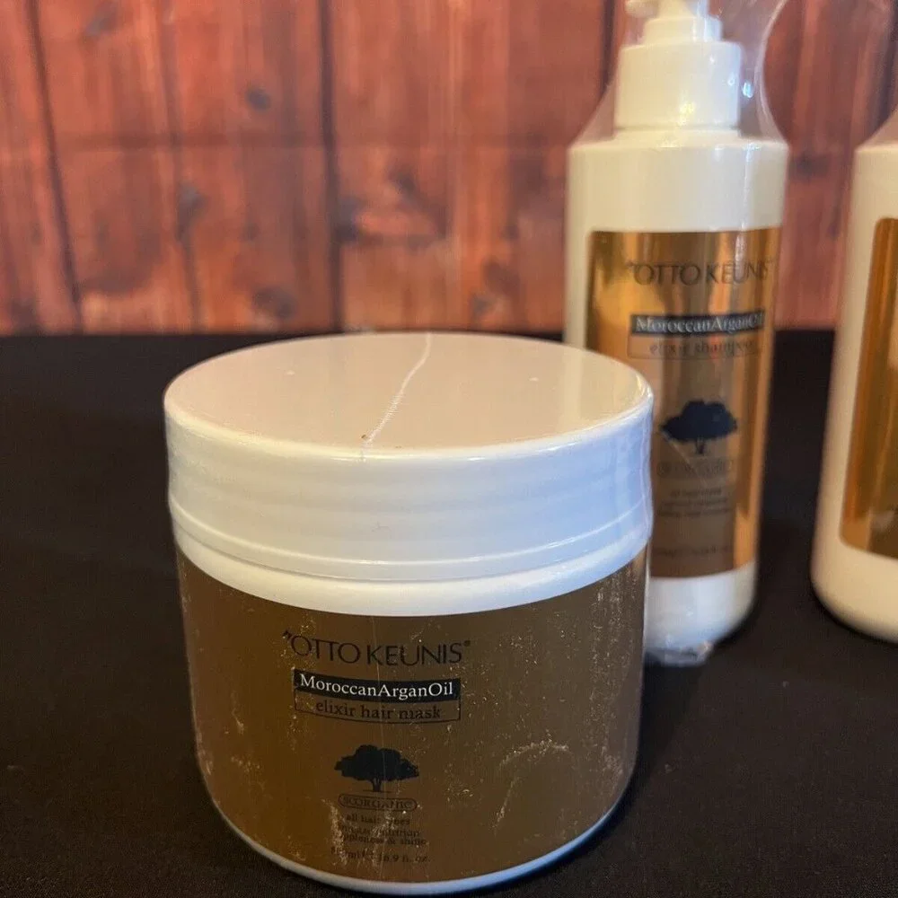 Otto Keunis Moroccan Argan Oil Elixir Shampoo &‎ Conditioner, Curly Hair, Mask.
